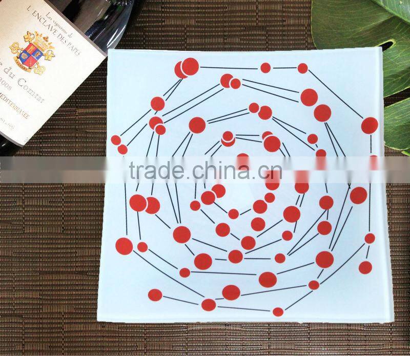 7" 8" 9" round square cheap colored glass dinnerware