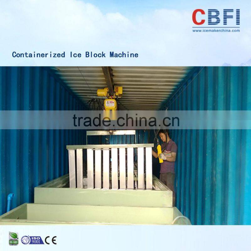 Large containerized block ice machine with new technology for Africa