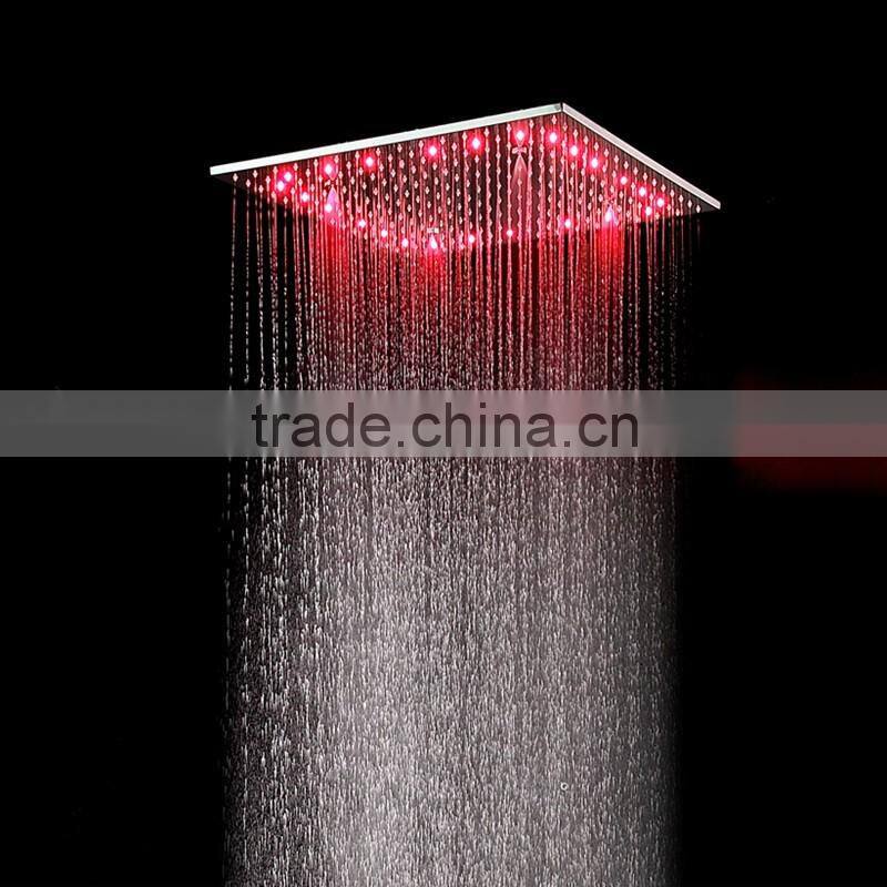 20 inch temperature conctrol led color rain spa shower head luxury bathroom accessories water screen shower bath