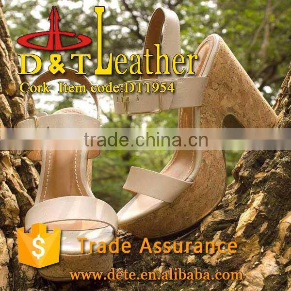 Natural cork leather for shoe heel