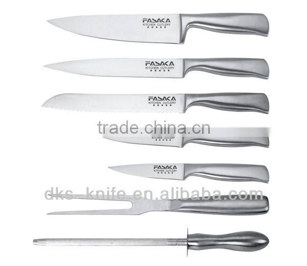 KH1306 Set of 8 PCS New design with Hollow handle Stainless Steel with Wooden block Kitchen cutlery knives