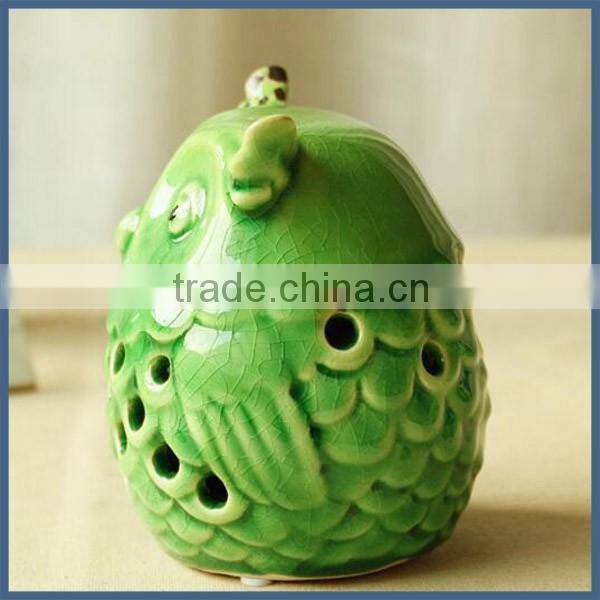 Wholesale home decoration blue ceramic porcelain owl