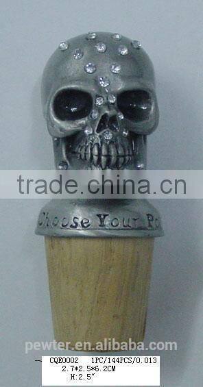 Metal skull bottle stopper