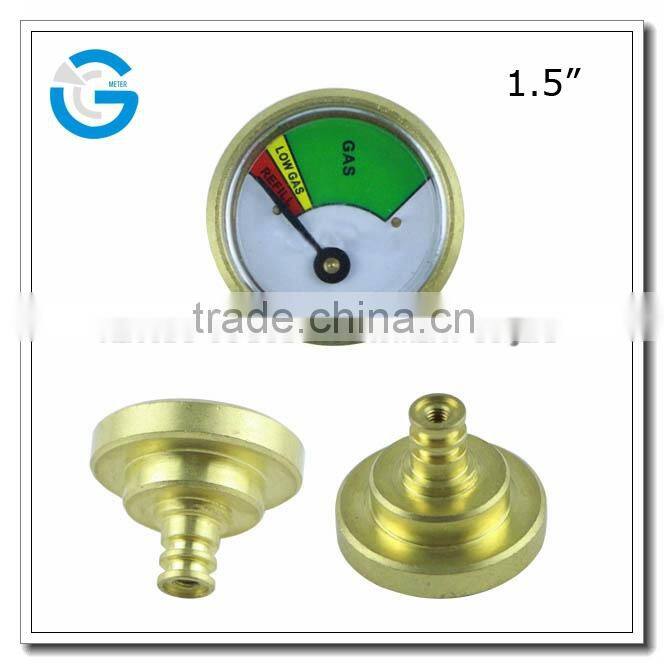 High quality 1.5 inch brass back connection pressure gauge for gas