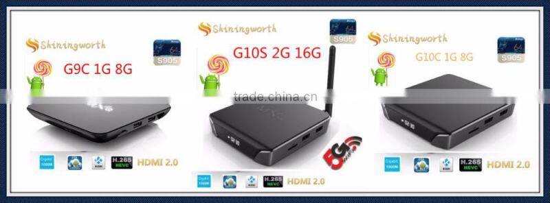 New clock! G9S Amlogic S905 2G 16G 2.4+5G wifi Quad Core google android tv box