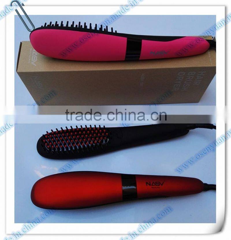 75W Professional Magic Ceramic Hair Straightening Brush Heated Brush with LCD
