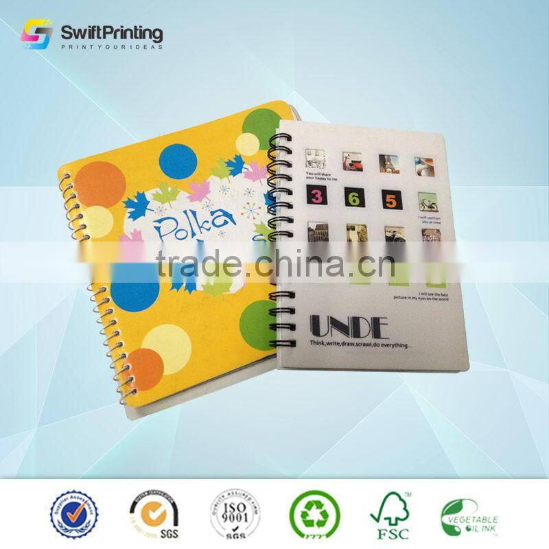 Super quality new arrival guangzhou oem wire bound notebook printing