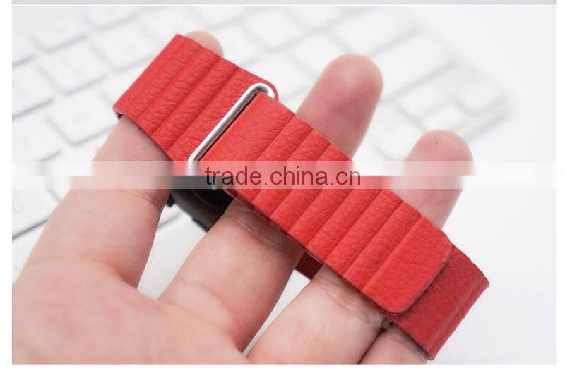 2016 New Fashion 100% Genuine Leather 38mm 42mm Quilted Strap For Apple Watch Band