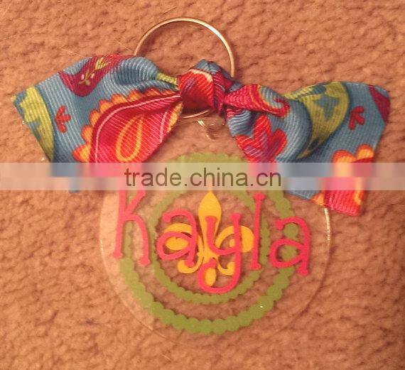 ATI OEM Qrade Wholesale clear plastic Owl custom printed acrylic keychain