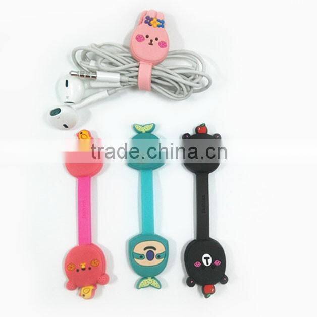 Creative cute coil winder silicone cable wire organizer bobbin winder