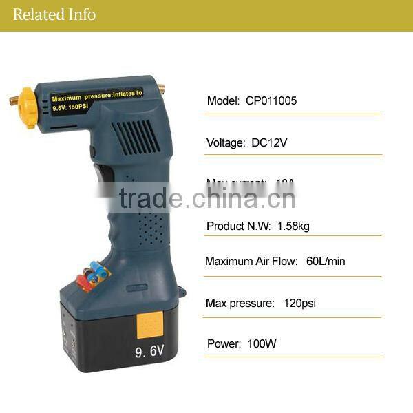 Hot sale 120psi 12v car Cordless screw air compressor