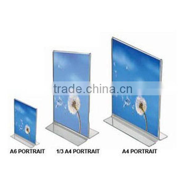 DL Clear acrylic custom printable desktop insert new design menu holder wholesale