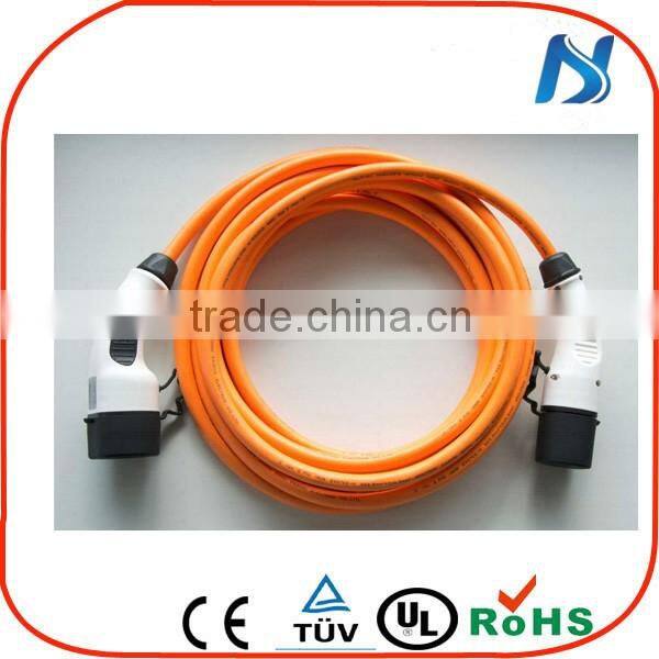 IEC 62196-2 type 2 male to female plug for ev car