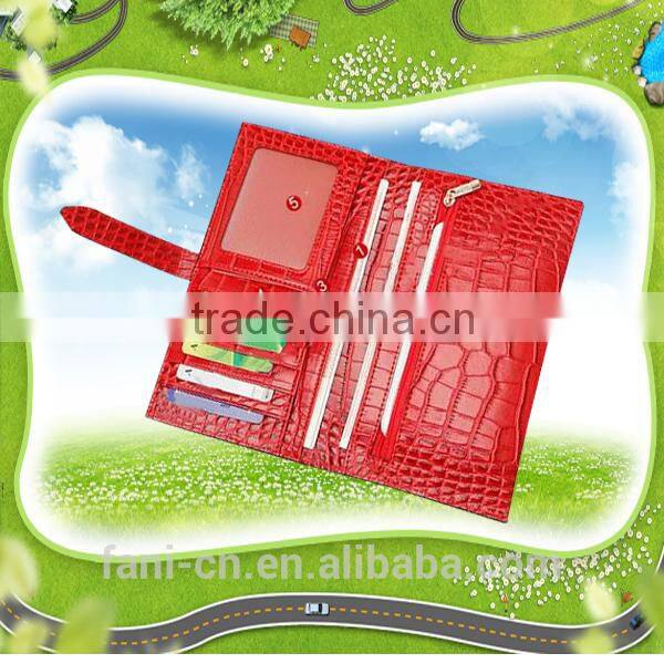 Fani PU/genuine snake skin leather wallet for women with belt clip design