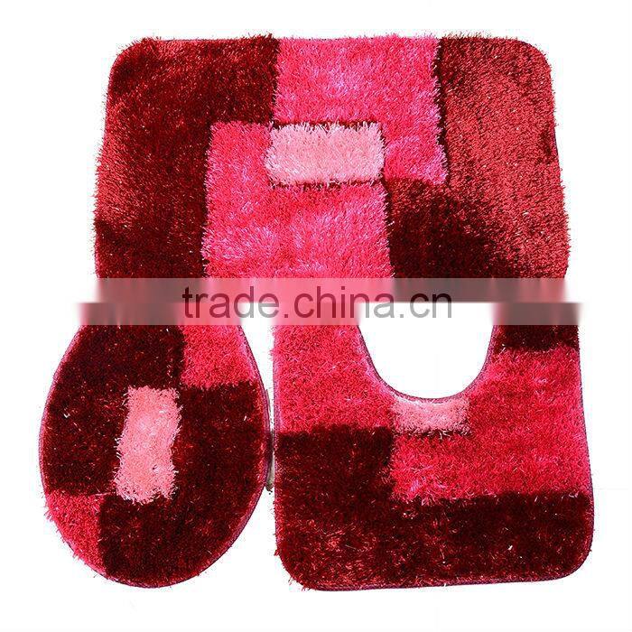 shaggy silk polyester carpet for bath room