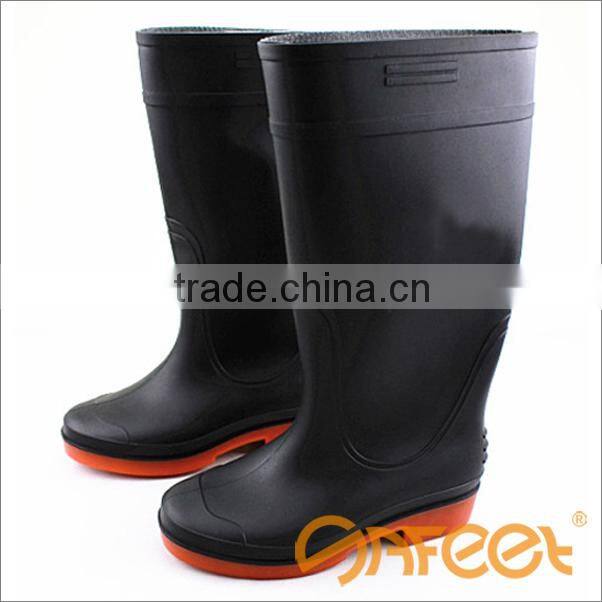 Industrial light weight long pvc safety boots with steel toe and pvc safety boot and pvc shoes for men (SA-9912)