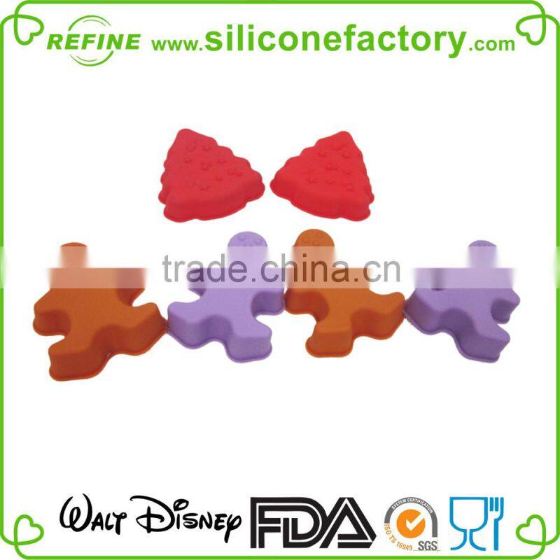 2015 hot sale Christmas nonstick silicone cake baking mold in Ginger shape