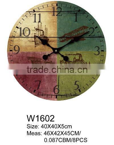 high quality 16 inch printing wood wall clock