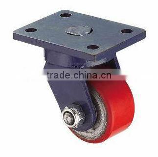 Iron PU Flat Base Industrial Swivel Transparent Caster