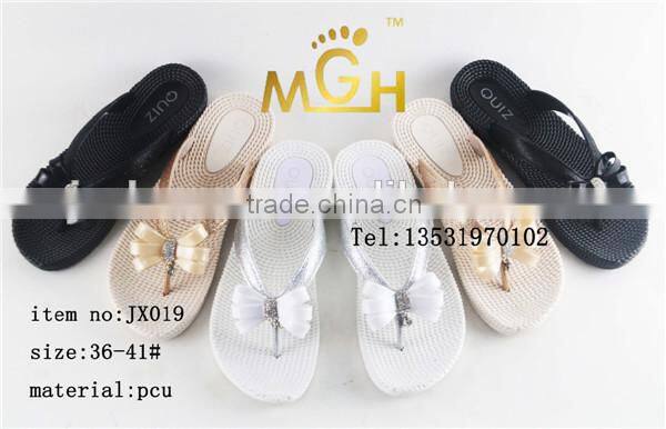 2015 new design pcu ladies slipper
