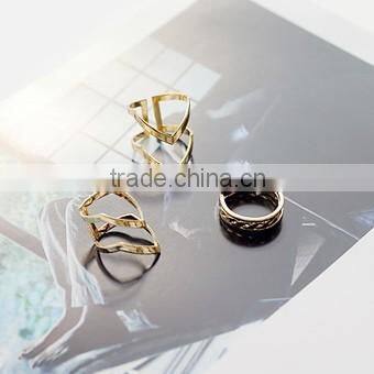 New stainless steel jewelry triangle set rings