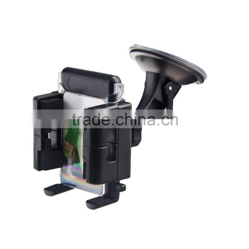 Universal 360 degree rotation one hand operation windshield use car smartphone holder for 3.5-6 inch mobile phone