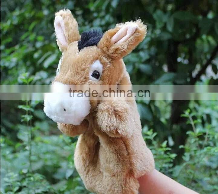 High Quality Animal Donkey Plush Toy Plush Hand Puppet