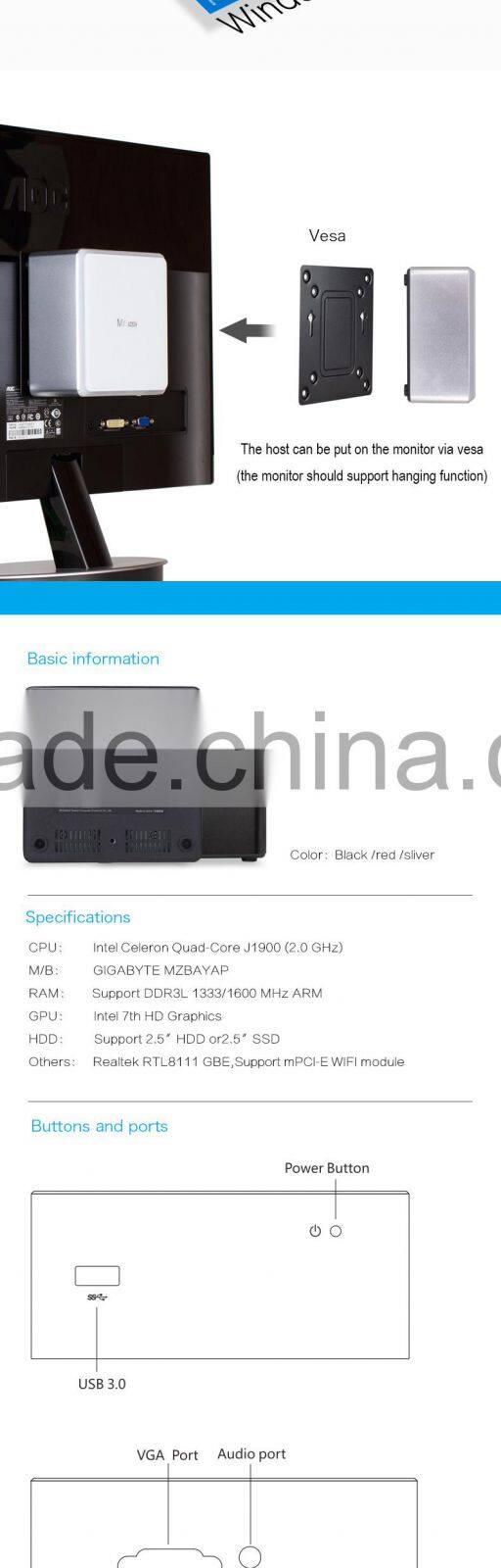 New Promotion miracast quad core mini pc windows xp