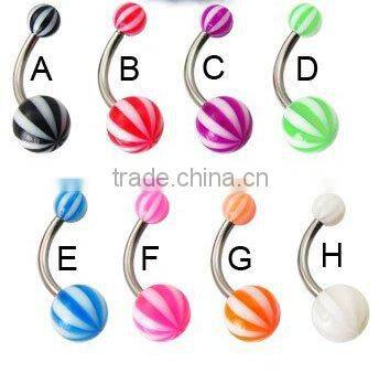 Surgical Grade Stainless Steel Chess UV Belly Bar Body Jewelry