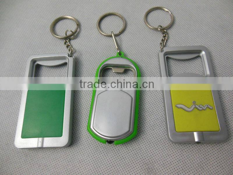 Promotional flashlight led bottle opener keychain/keyring