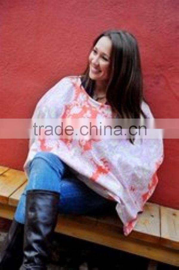 100% organic cotton printed twill Breastfeeding soft and light weight Nursing Poncho Cover Up
