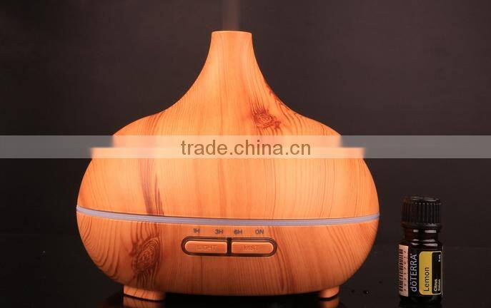 300ml Cool Mist Humidifier Ultrasonic Aroma Essential Oil Diffuser for Office Home Bedroom Living Room Study Yoga Spa - Wood