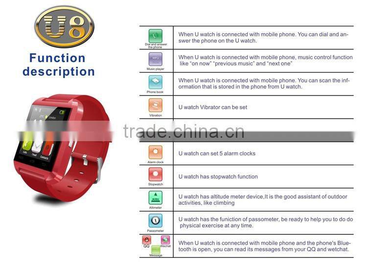 2016 Hot sale bluetooth smart mobile watch phones