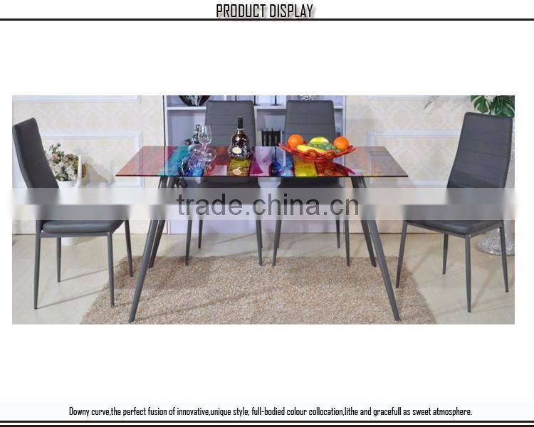 Hot Sale Cheap Clear Glass Dining Table 4 chairs set