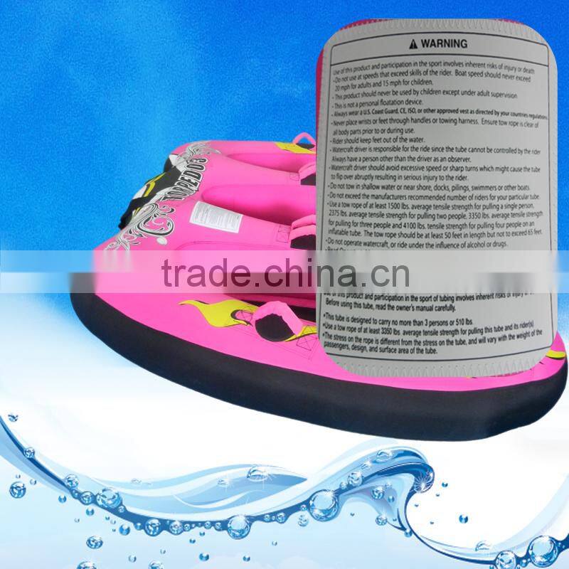 Torpedo 3-Person inflatable towable water tube with high quality tube