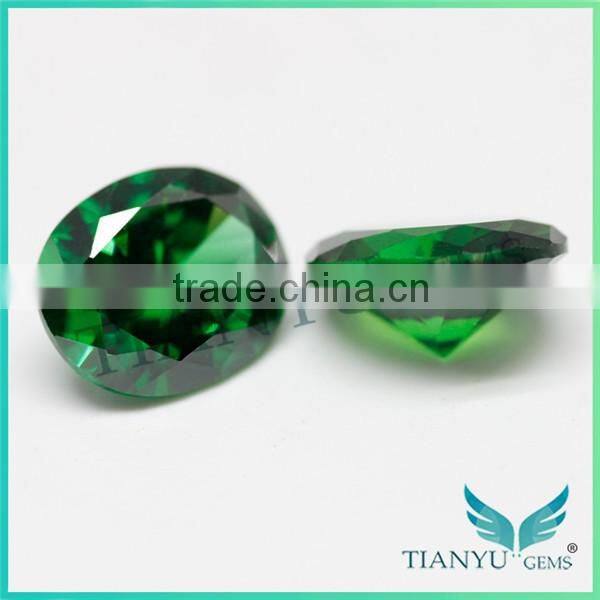 Artificial stone polished, custom cut gemstones, blue green zircon cubic zirconia stones european machine star cut