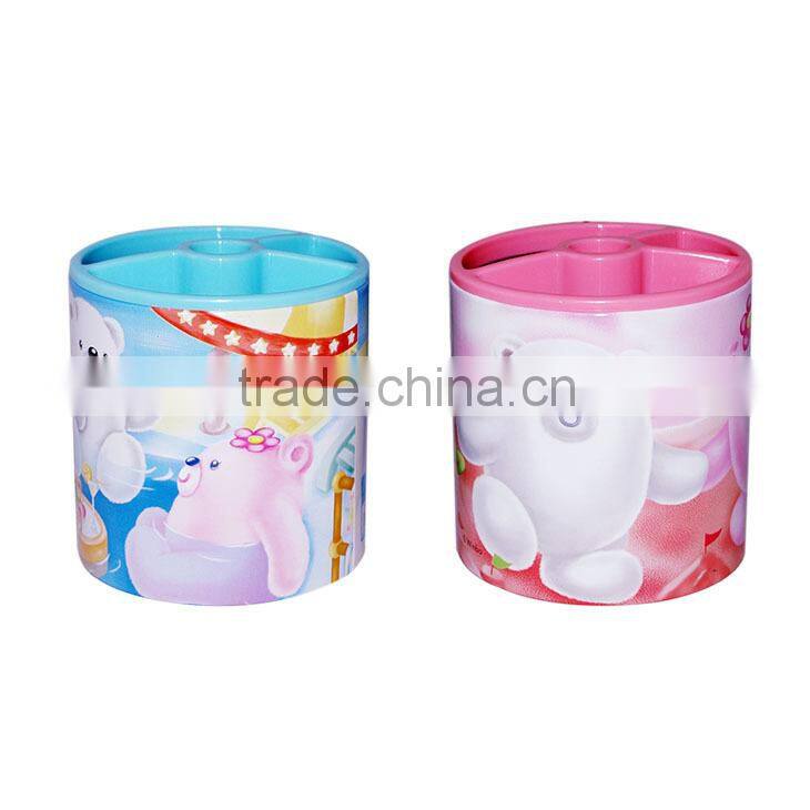 Tinplate and PP Pen Holder with plastic fittings