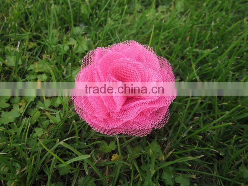 5.5cm Mesh Flowers Chiffon Shabby Flowers Silk Lace Hair Flowers IN STOCK