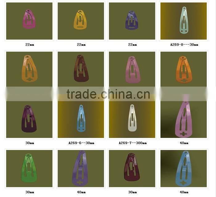 Good Qualtiy Multicolor Mini Metal Snap hair clips for DIY Hair Accessories/extensions with Different styles and size