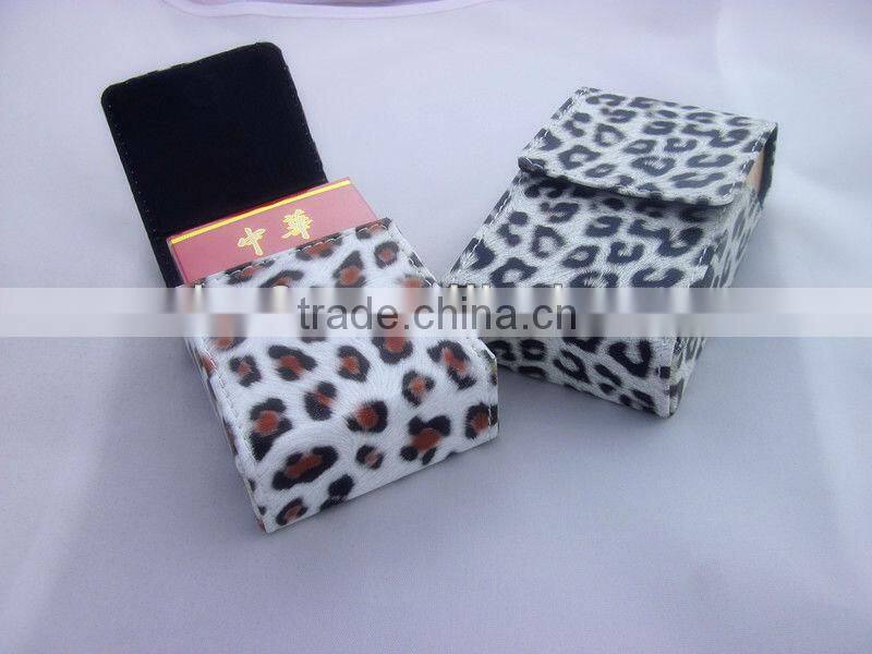 leopard print pu leather cigarette case cigarette holder leather pouch for cigarette pack