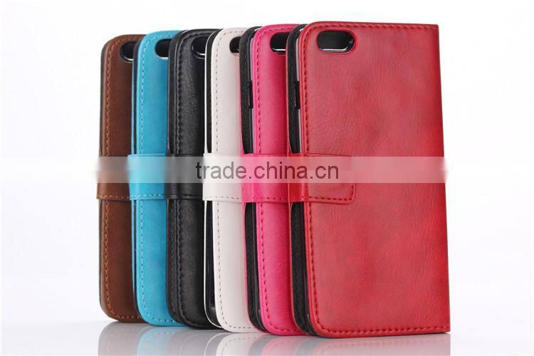 2 in 1 high quality PU magnet case for iphone6/6s with 3 card slots wallet case for mobilephone