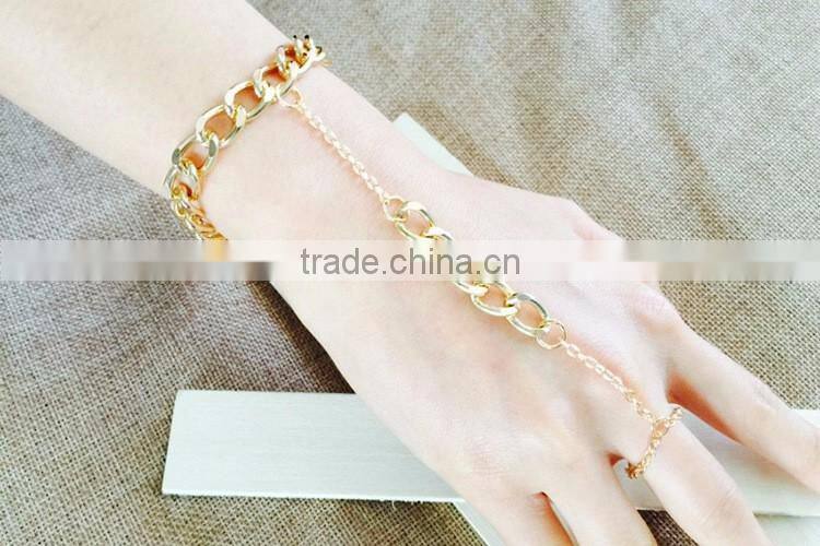 Saudi India wedding bridal gold chain bracelet rings