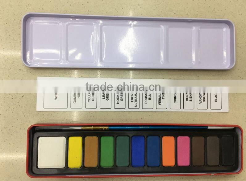 Professional 12colors artist water color paint set wholesale