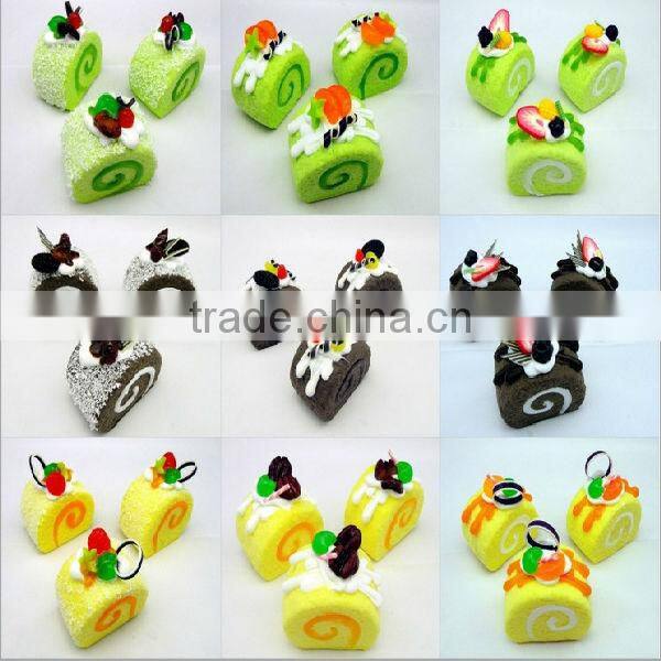 Fake fruit cake faux dessert swiss roll for simulation food fridge magnets
