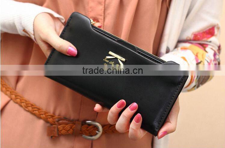 2016 Fashion Women Leather Wallet Multifunctional Zipper Long Wallet Vintage Ladies Clutch Coin Purse Card Holder