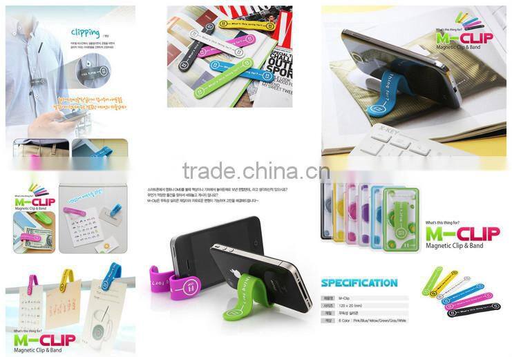 new design Multi-function silicone cable clip,paper/money clip,phone holder for promotion