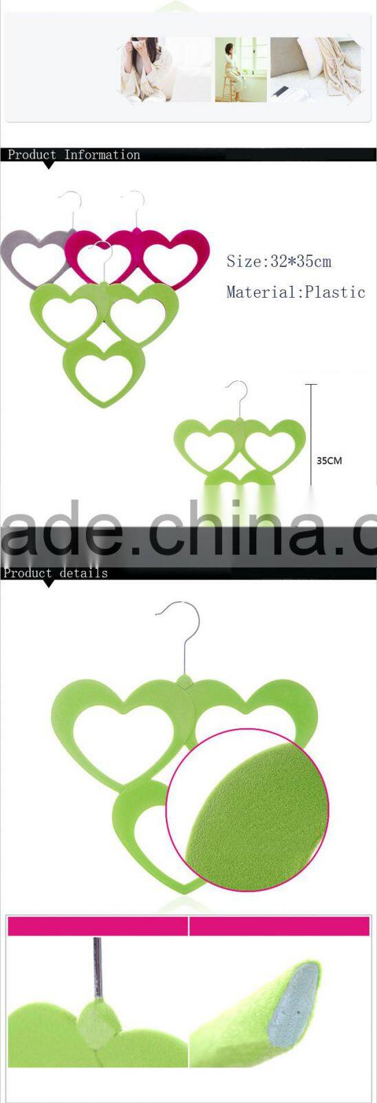 Non Slip Slim Clothes Hangers Velvet Flocking Closet Coat Organizer Housewarming heart 2