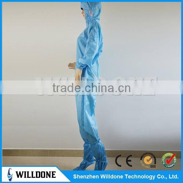 2017 Cleanroom ESD Antistatic Clothes Coverall with cap