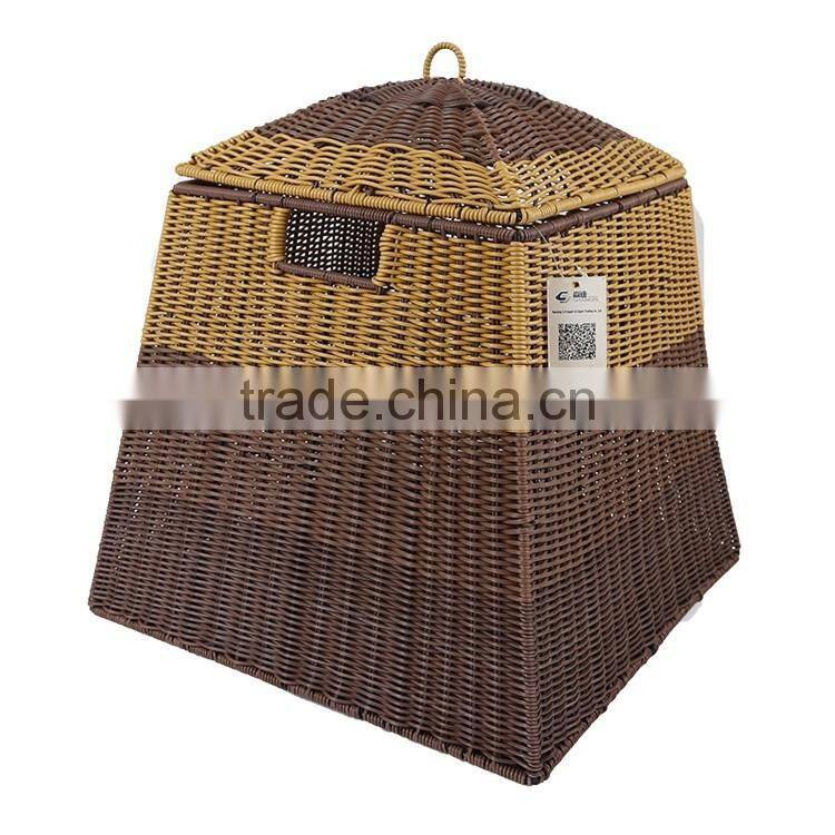 Quality chinese products washable PE rattan laundry hamper for dirty clothes