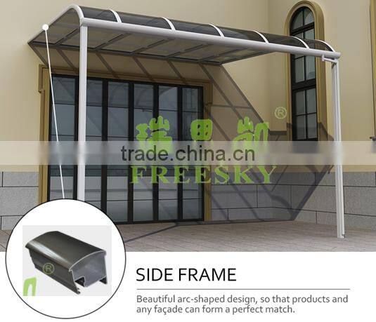 outdoor easy fixed solid polycarbonate gazebo shed for balcony terrace